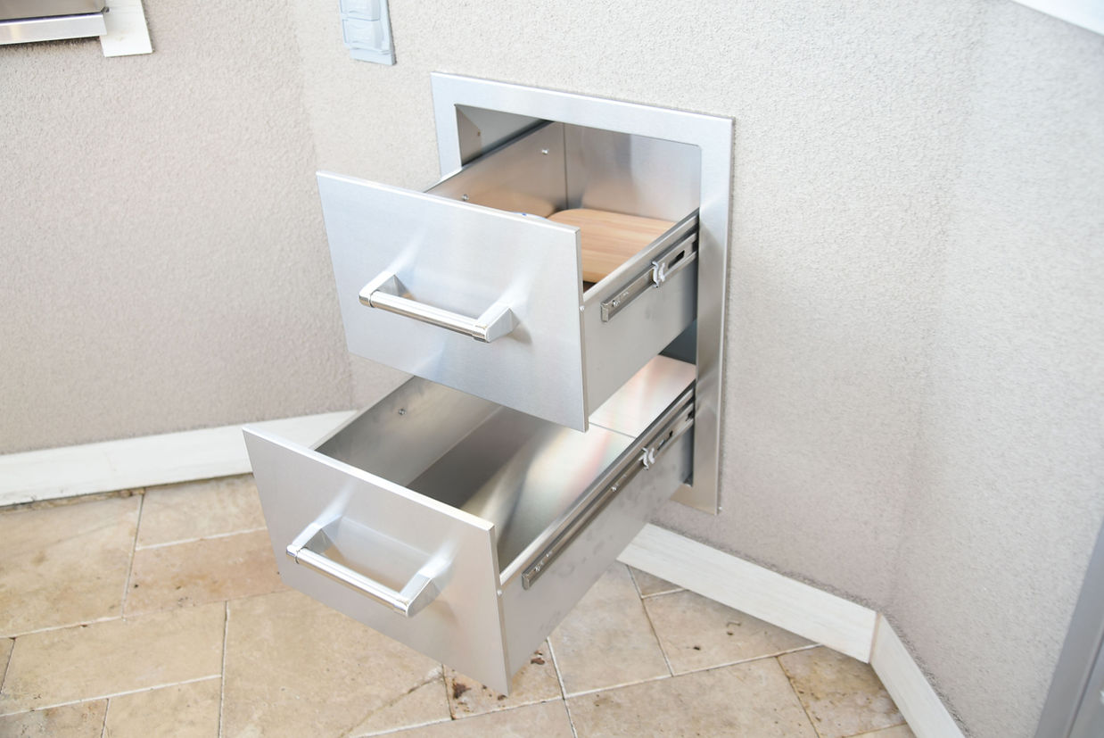 Outdoor Kitchen Stainless Steel Double Drawer