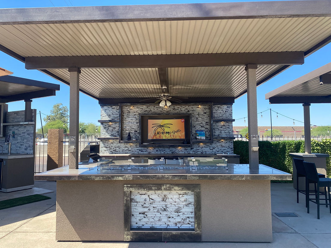 KoKoMo Grills Montego Outdoor Kitchen – 20' x 16' Luxury Entertainment BBQ Island (SKU: MONTEGO4431)