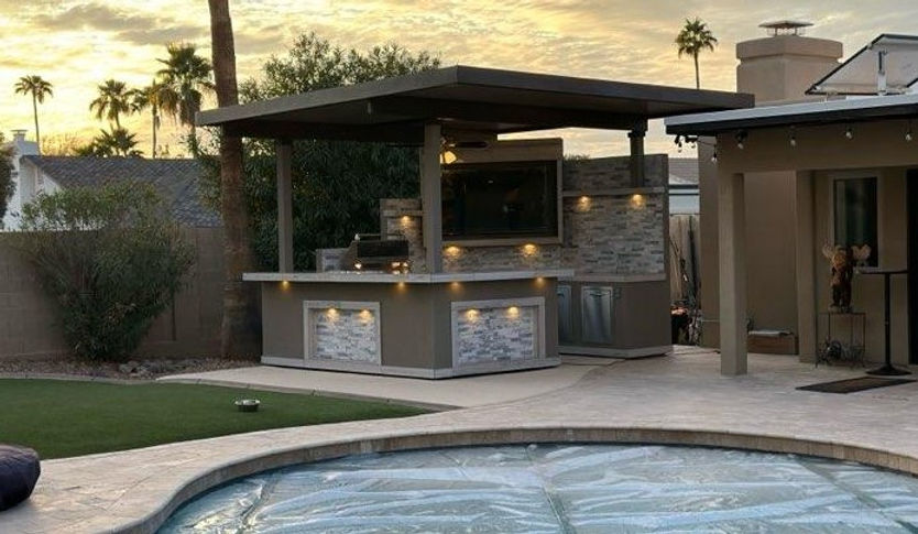 Best Outdoor Kitchen Bermuda BBQ Island with TV