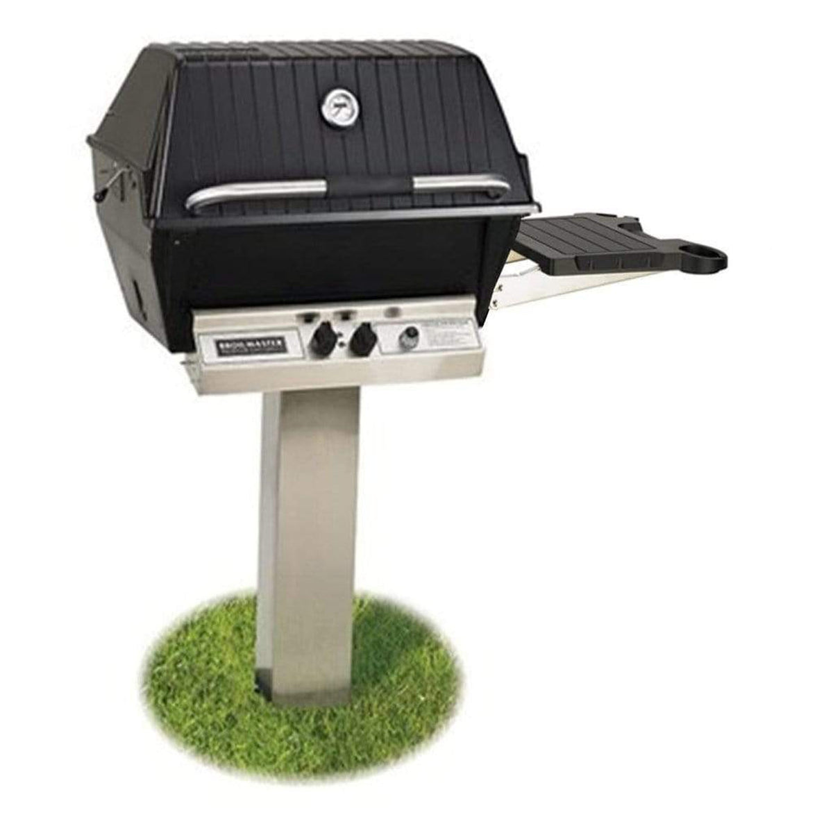 Broilmaster P3X Premium Gas Grill Package with Stainless Steel In-Ground Post and Side Shelf