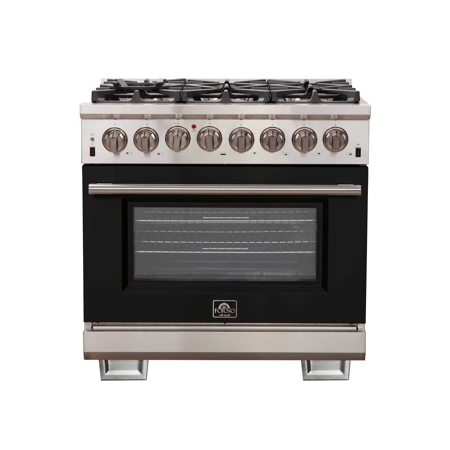 Forno Capriasca 36-Inch Freestanding Dual Fuel Range, 6 Burners, True Convection Oven