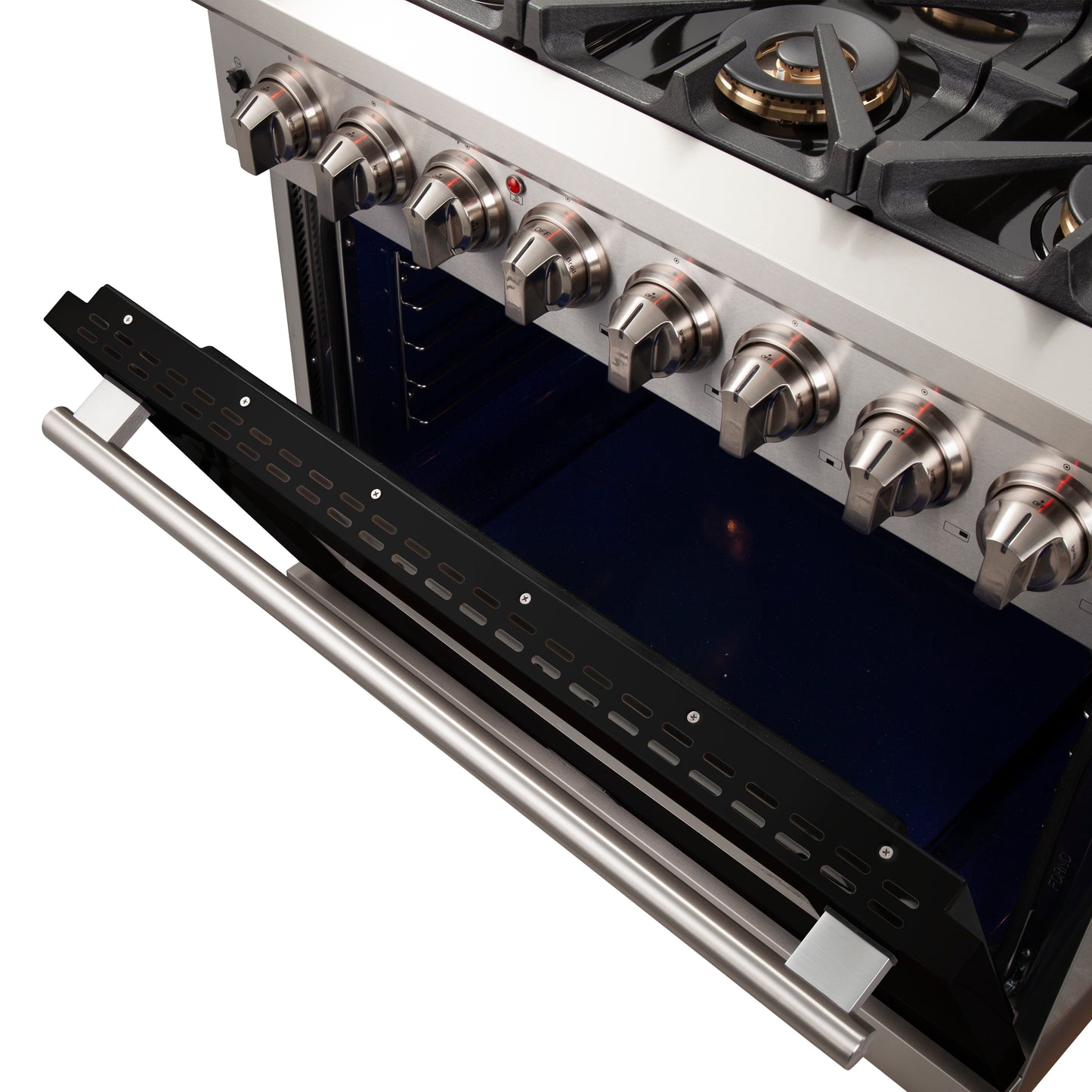 Forno Capriasca 36-Inch Freestanding Dual Fuel Range, 6 Burners, True Convection Oven