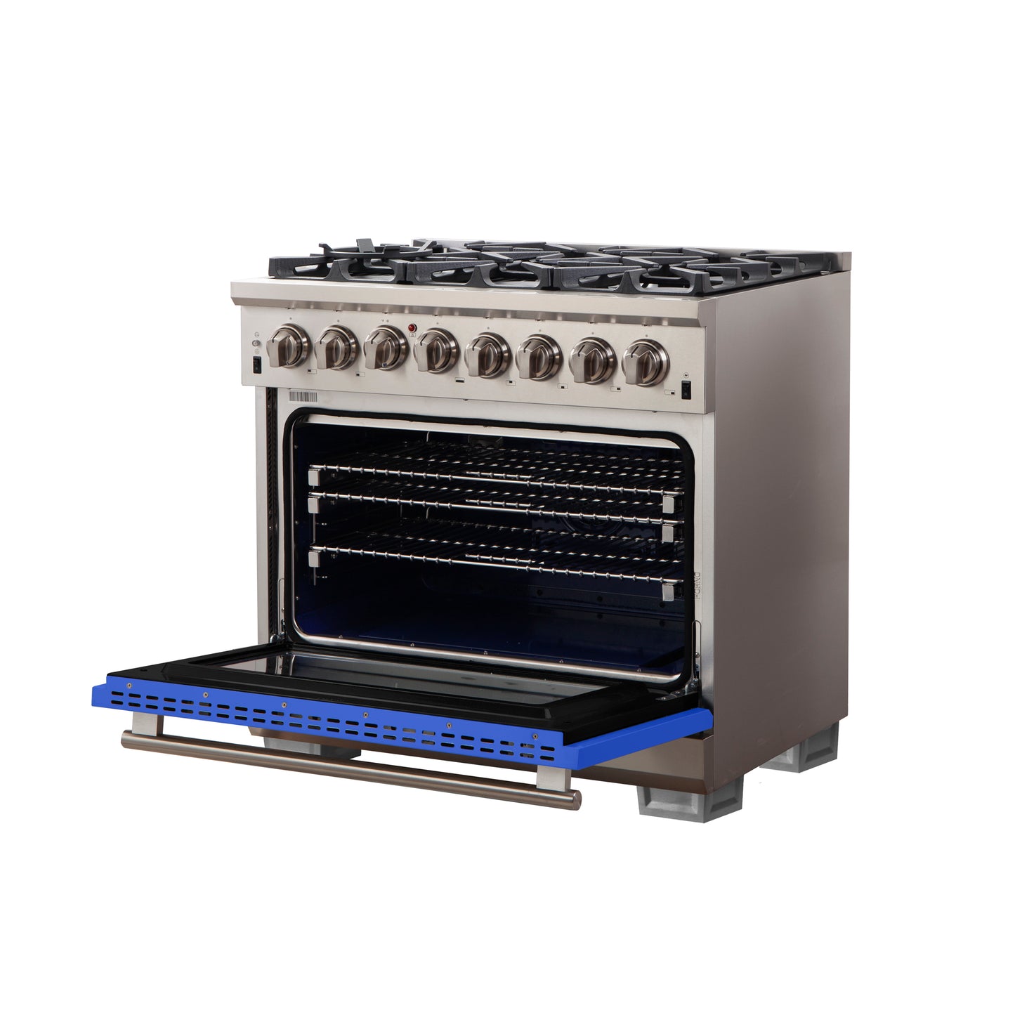 Forno Capriasca 36-Inch Freestanding Dual Fuel Range, 6 Burners, True Convection Oven