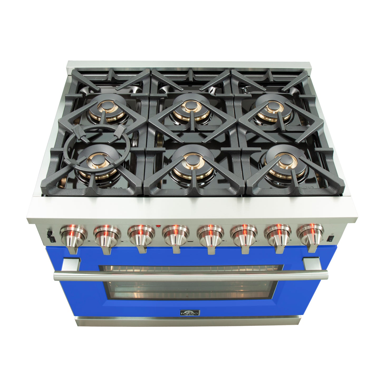 Forno Capriasca 36-Inch Freestanding Dual Fuel Range, 6 Burners, True Convection Oven