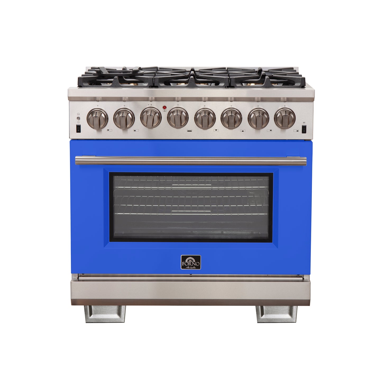 Forno Capriasca 36-Inch Freestanding Dual Fuel Range, 6 Burners, True Convection Oven