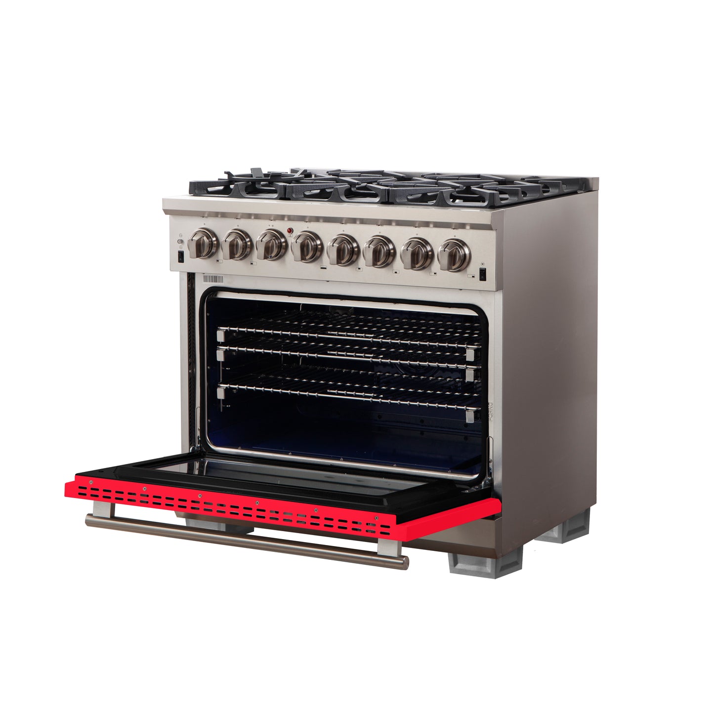Forno Capriasca 36-Inch Freestanding Dual Fuel Range, 6 Burners, True Convection Oven