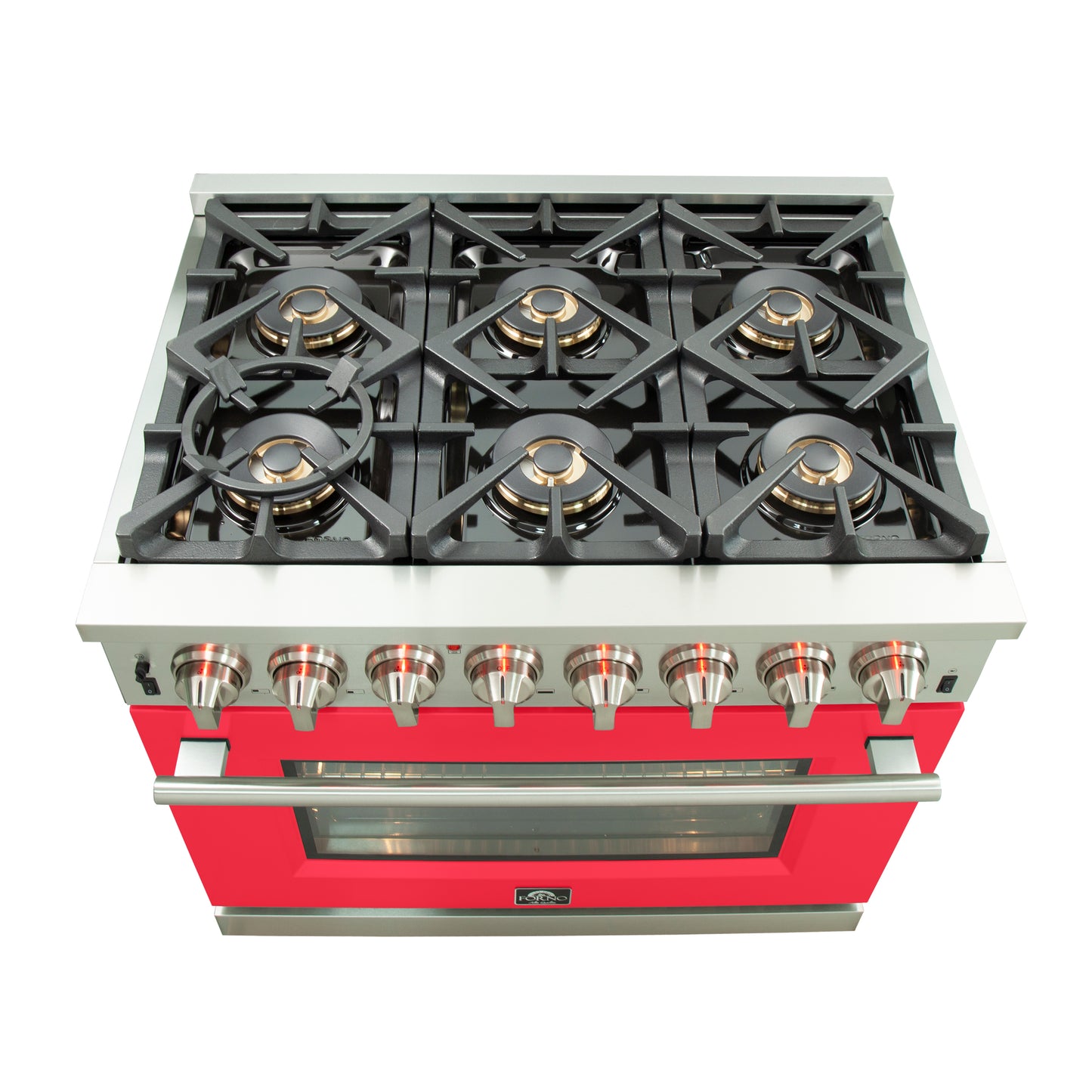 Forno Capriasca 36-Inch Freestanding Dual Fuel Range, 6 Burners, True Convection Oven