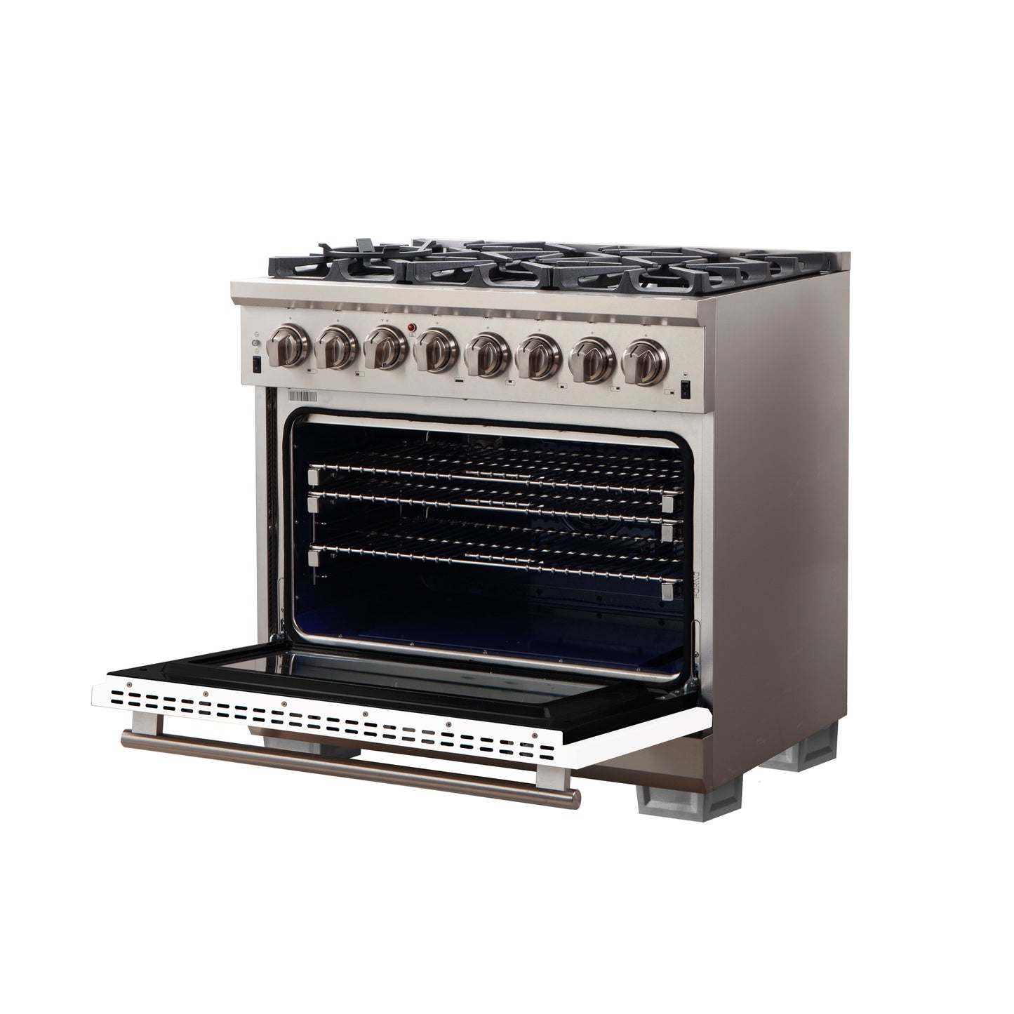 Forno Capriasca 36-Inch Freestanding Dual Fuel Range, 6 Burners, True Convection Oven