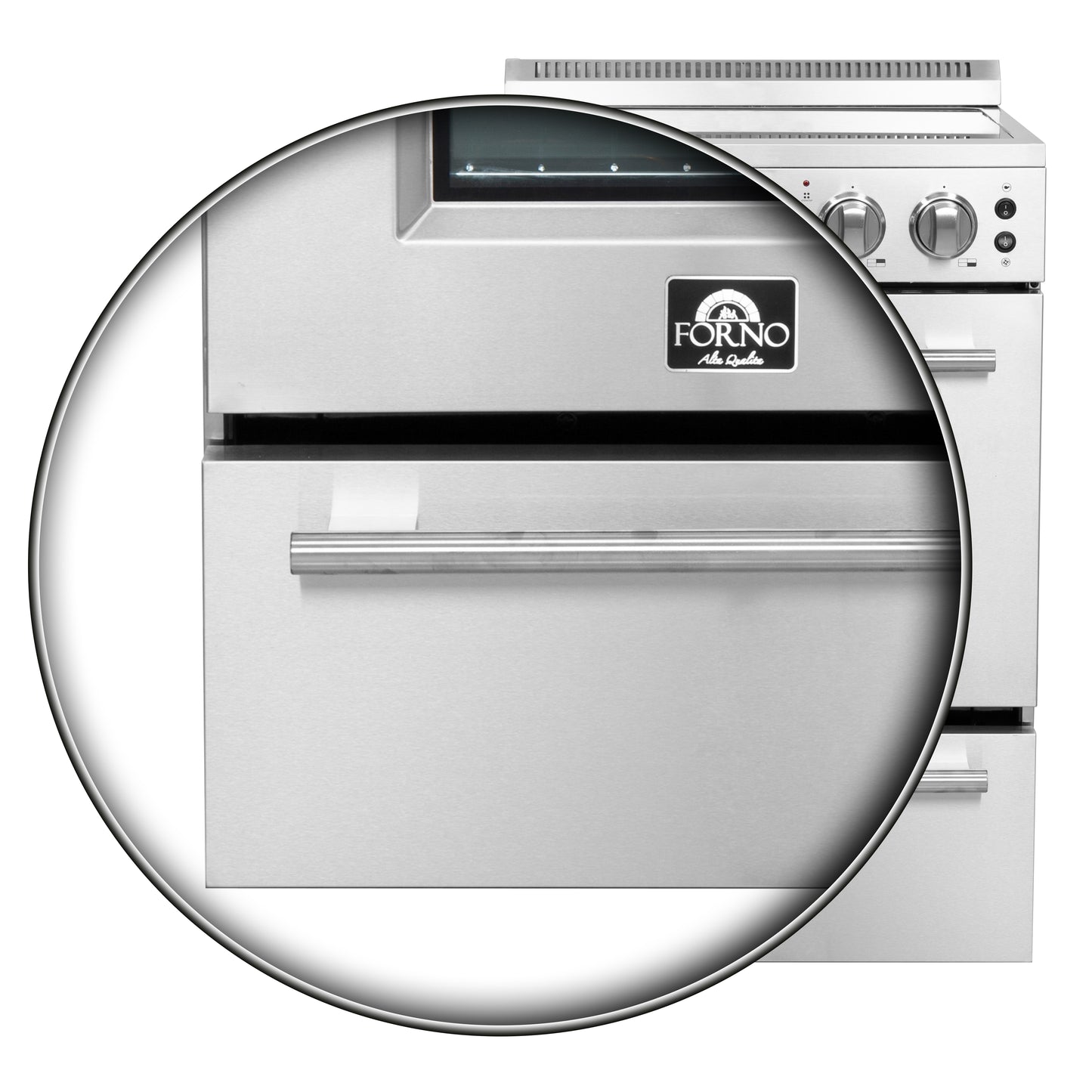 Forno Loiano 24 Inch Freestanding Electric Range Stainless Steel with Storage Drawer