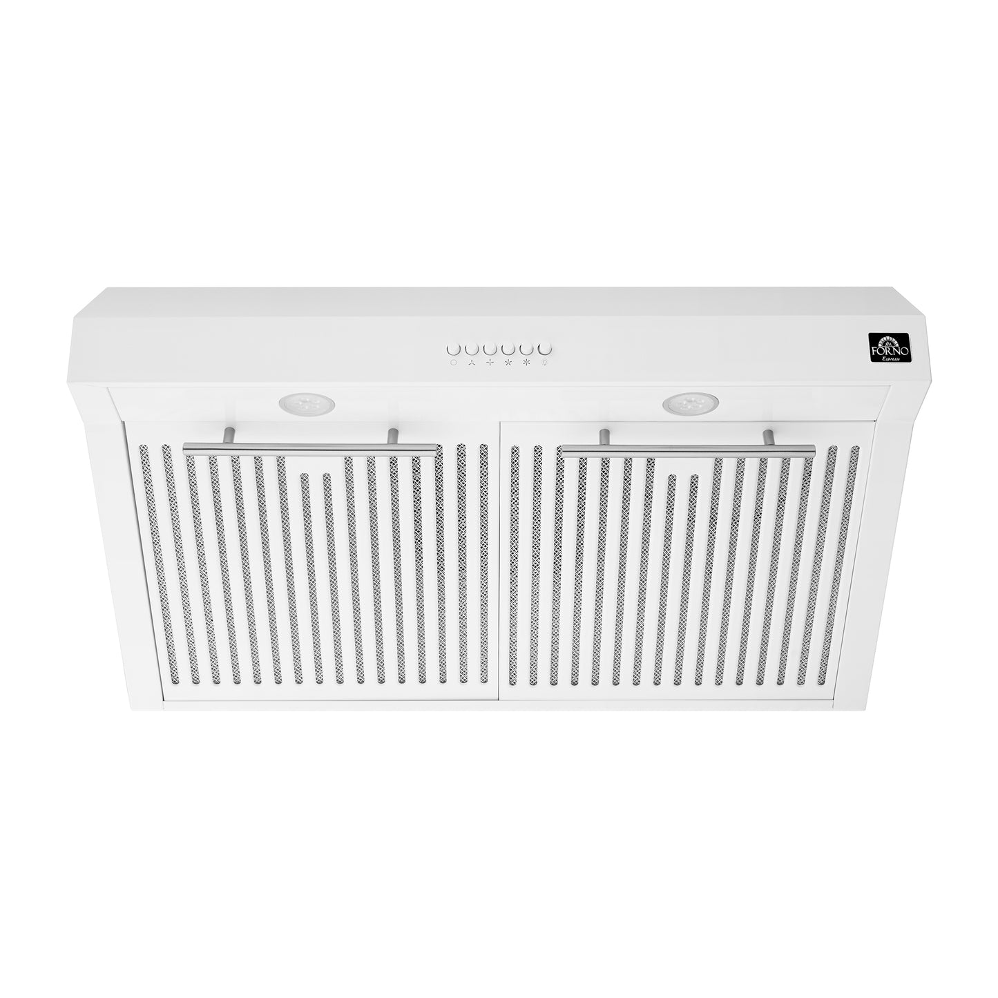 Forno Bari Espresso 30-Inch Under Cabinet Range Hood, White, 600 CFM, LED Lighting, Dishwasher-Safe Baffle Filters, 3-Speed Fan Control