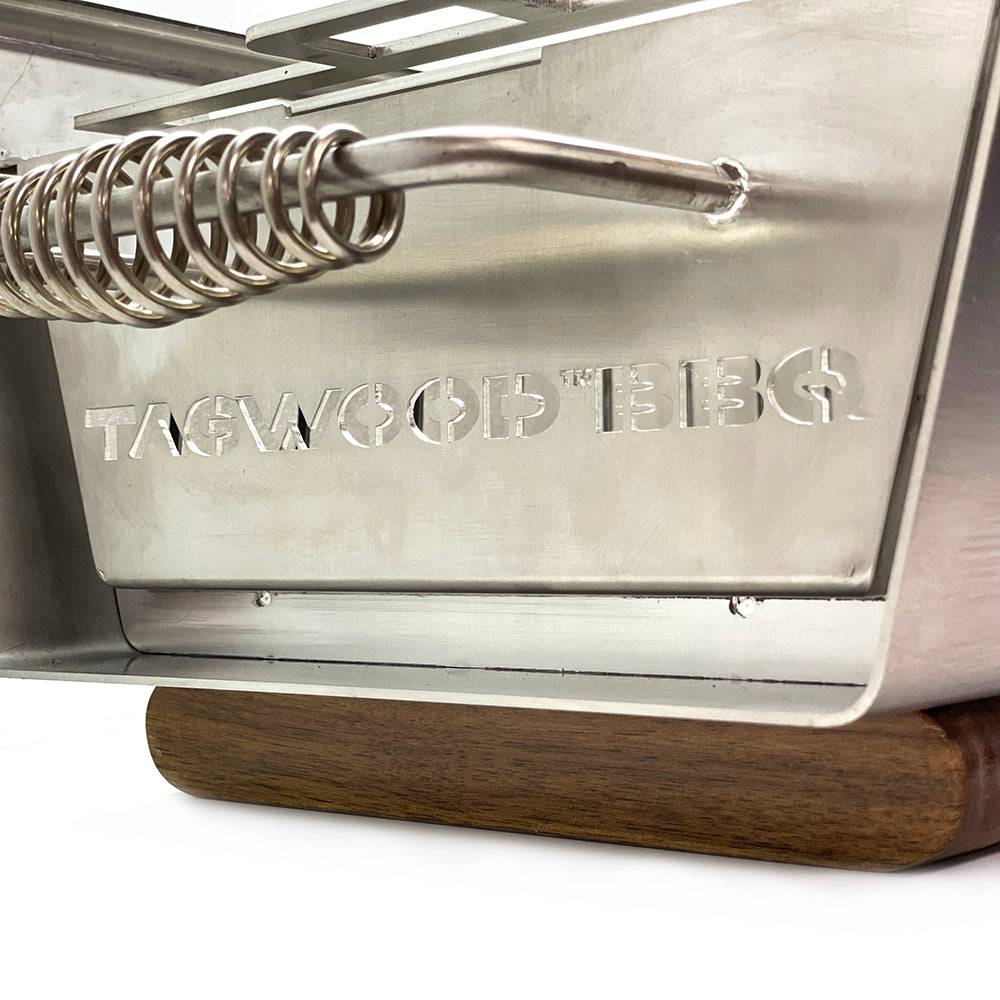 Tagwood BBQ Table Top Warming Brazier | Stainless steel and Acacia wood | BBQ07SS