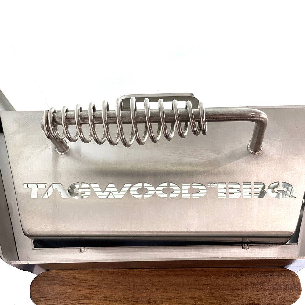 Tagwood BBQ Table Top Warming Brazier | Stainless steel and Acacia wood | BBQ07SS