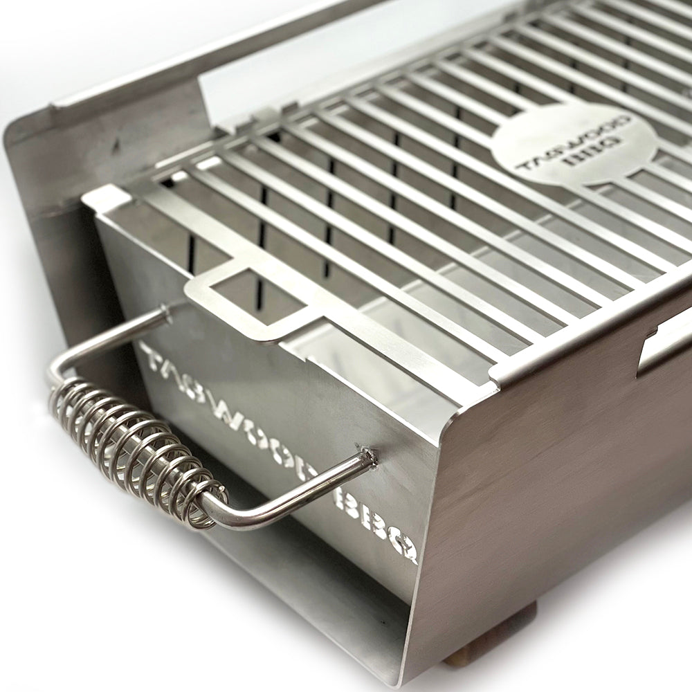 Tagwood BBQ Table Top Warming Brazier | Stainless steel and Acacia wood | BBQ07SS
