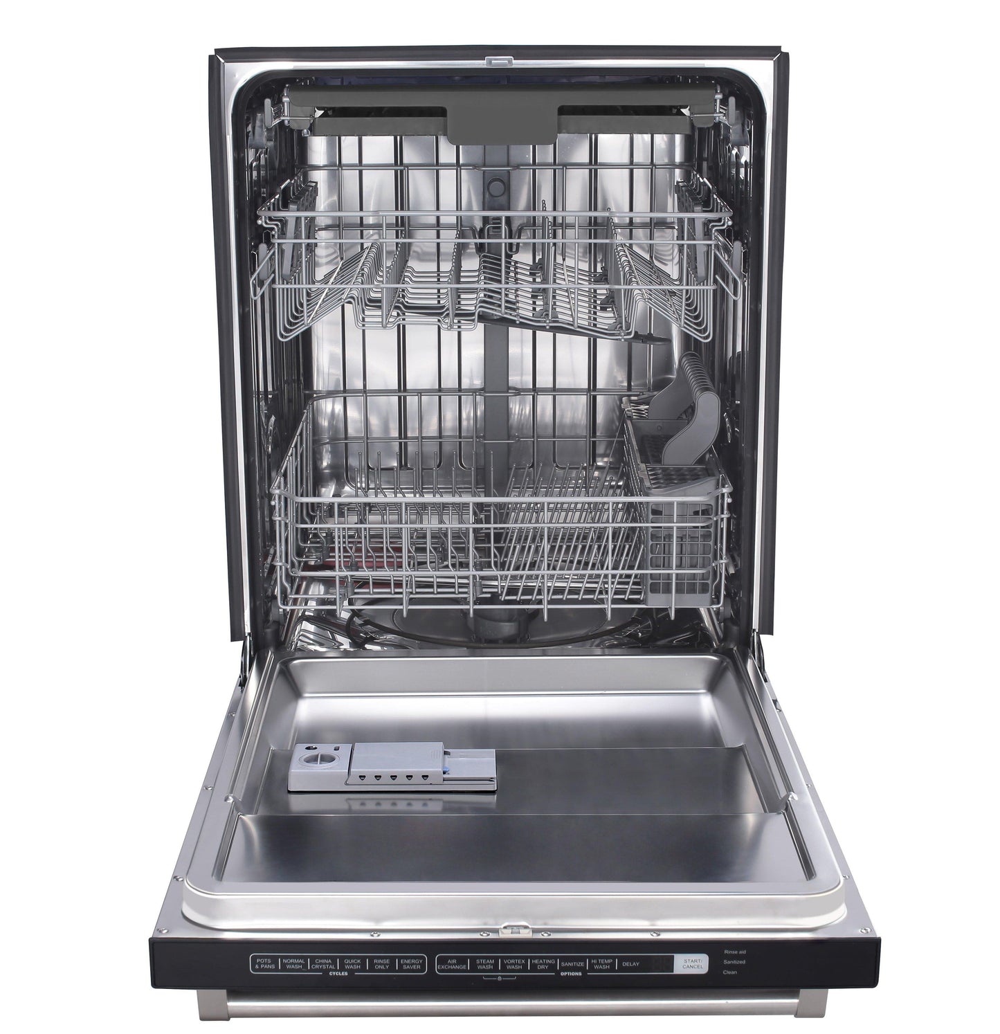 THOR Kitchen Package - 36" Electric Range, Range Hood, Microwave, Refrigerator with Water and Ice Dispenser, Dishwasher, ARE36-HRH3607-TRF3601FD-HDW2401SS-TMD2401
