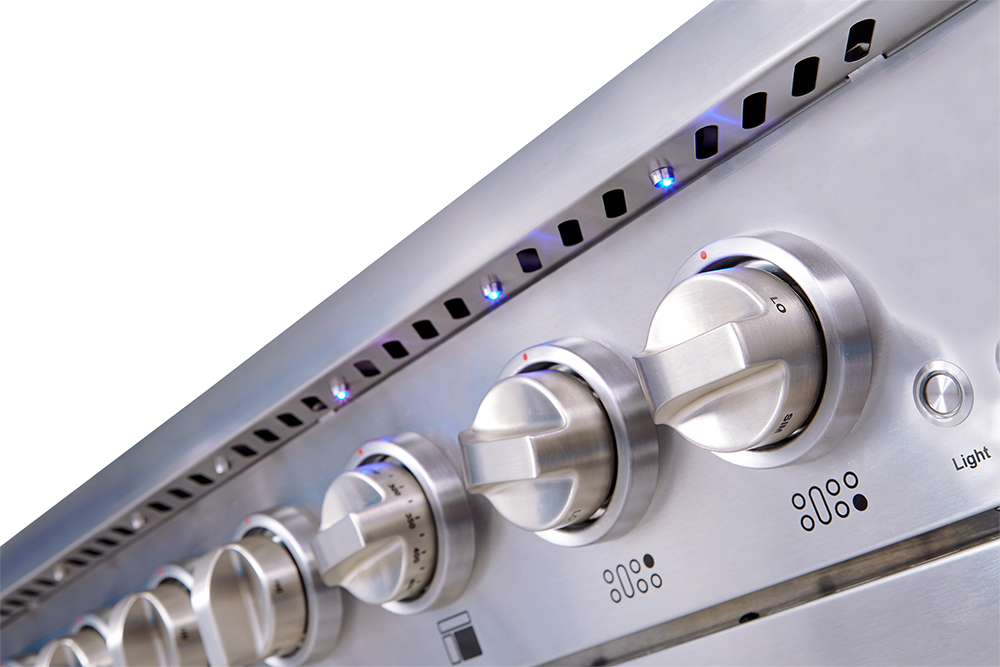 THOR Kitchen 48 in. 6.7 cu. ft. Professional Natural Gas Range in Stainless Steel, HRG4808U