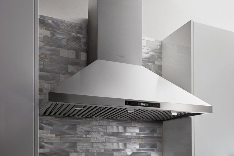 THOR Contemporary Package - 36" Gas Range, Range Hood, Refrigerator and Microwave, ARG36LP-HRH3607-TRF3601FD-TMD3002