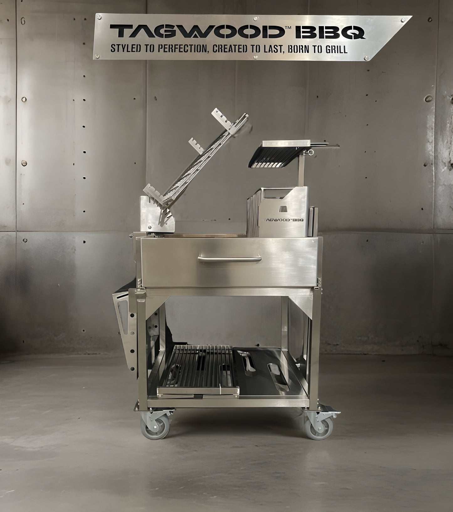 Tagwood BBQ Argentine Clamp Grill with firebox | BBQ33SS