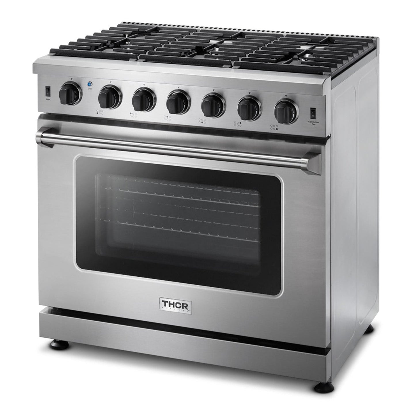 THOR Kitchen 36 in. 6.0 Cu. Ft Propane Gas Range in Stainless Steel, LRG3601ULP