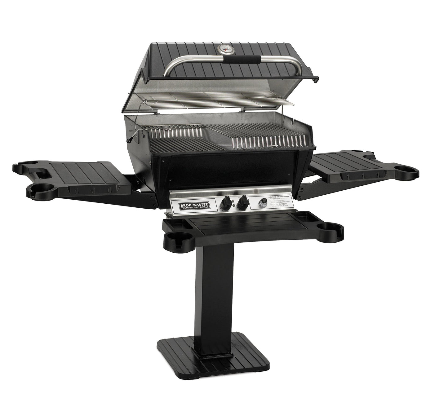 Broilmaster P3X Premium Gas Grill Package with Stainless Steel Patio Post Base and Side Shelf