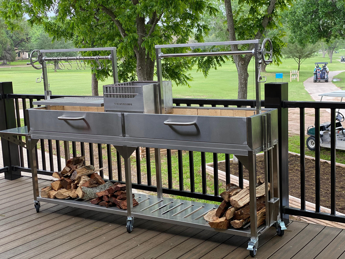 Tagwood BBQ Double Argentine Santa Maria Wood Fire & Charcoal Gaucho Grill | BBQ04SS PRE-ORDER