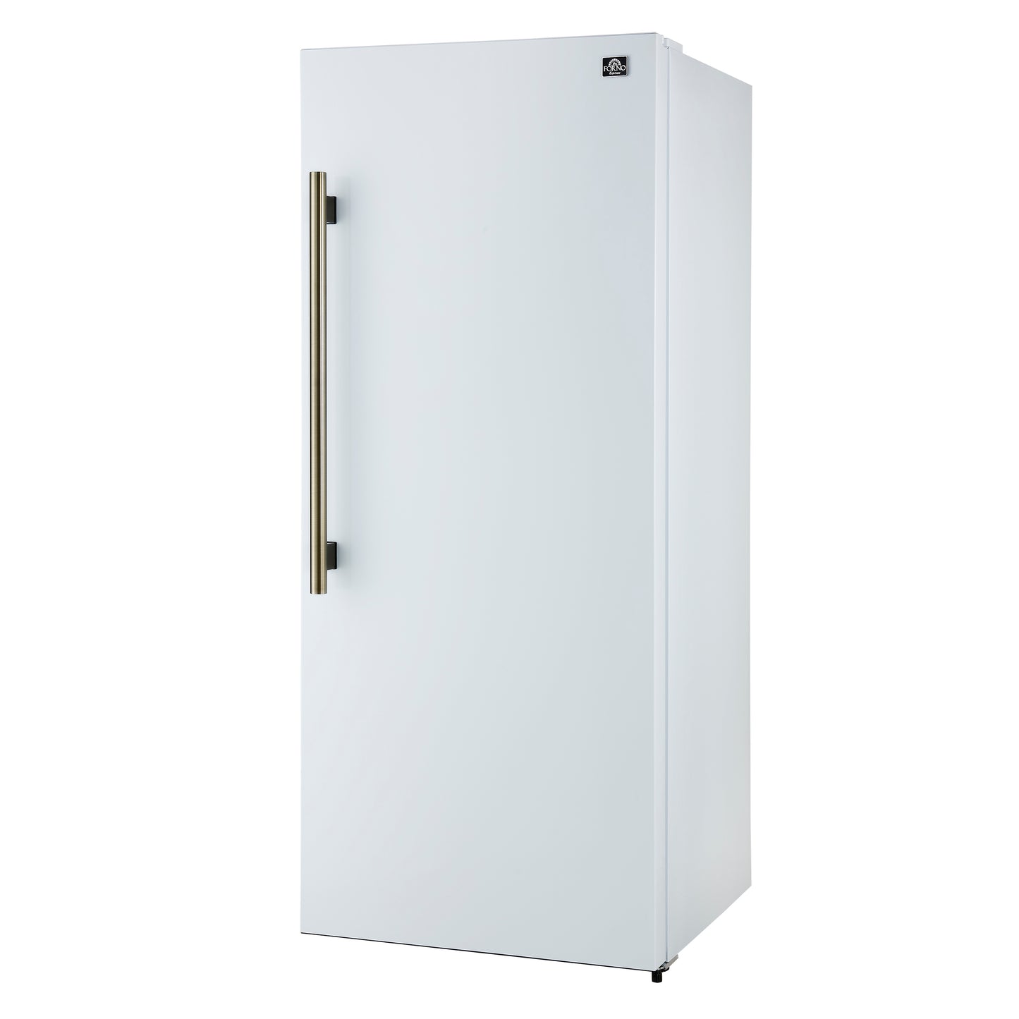 Forno Maderno 28-Inch Built-In Convertible Refrigerator in White with Antique Brass Handle, 13.6 cu.ft. Right Swing with Decorative Grill - 32-Inch Wide