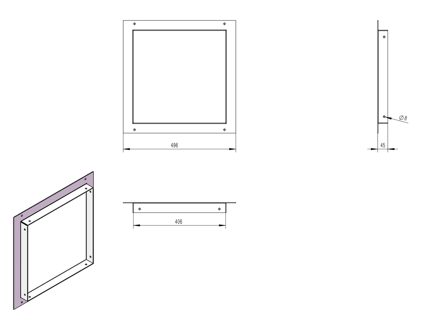 Tagwood BBQ Connection flange for Smoke Hood