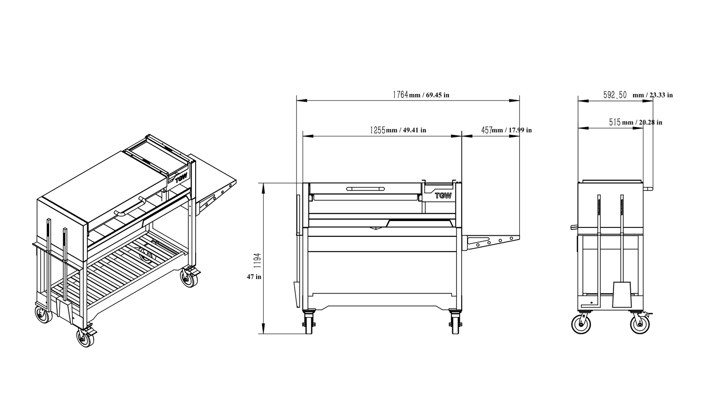 Tagwood BBQ Argentine Wood Fire & Charcoal Gaucho Grill | BBQ18SS