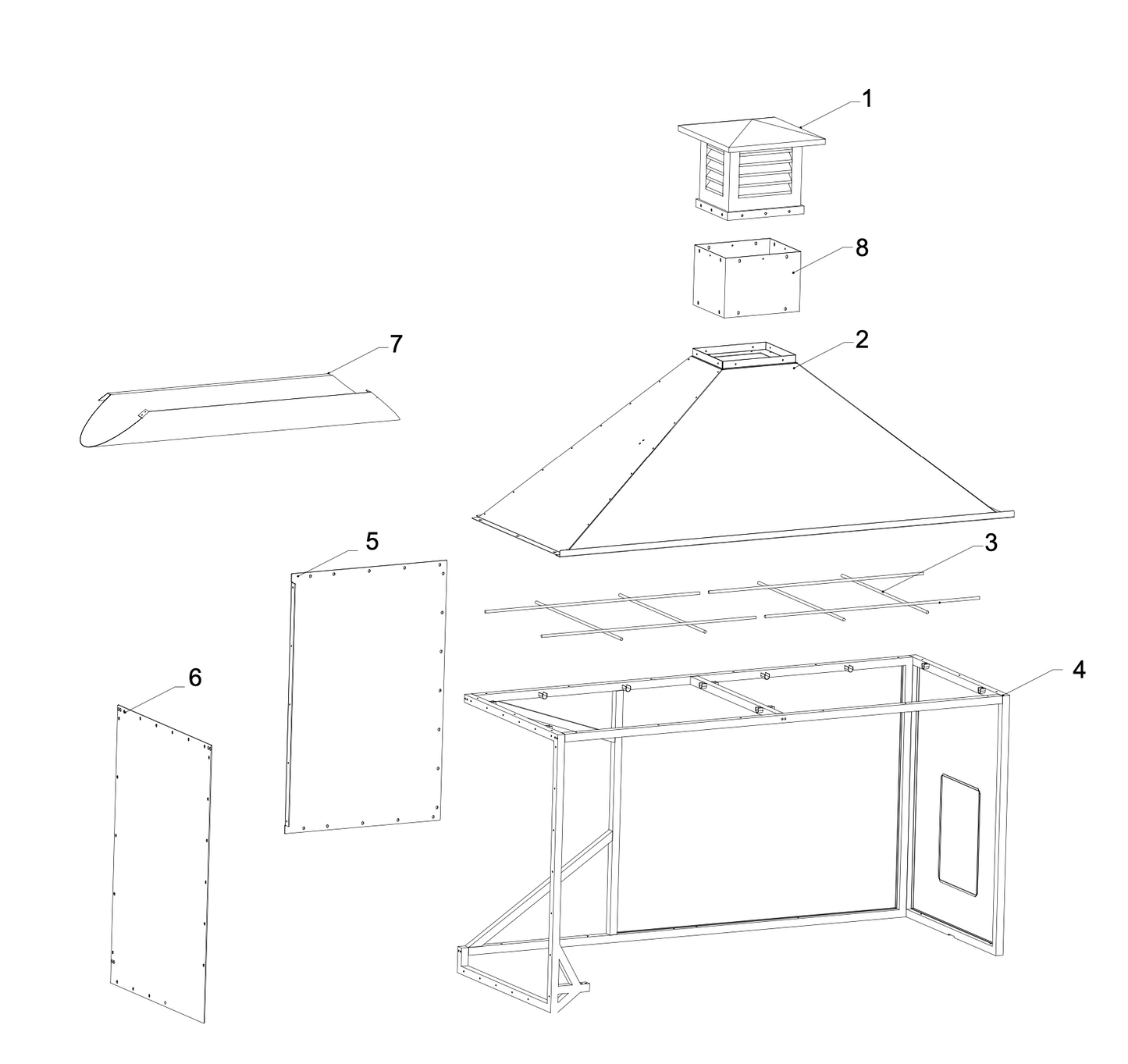 Tagwood BBQ Attachment Built-in Smoke Hood -- ASH08- PRE-ORDER