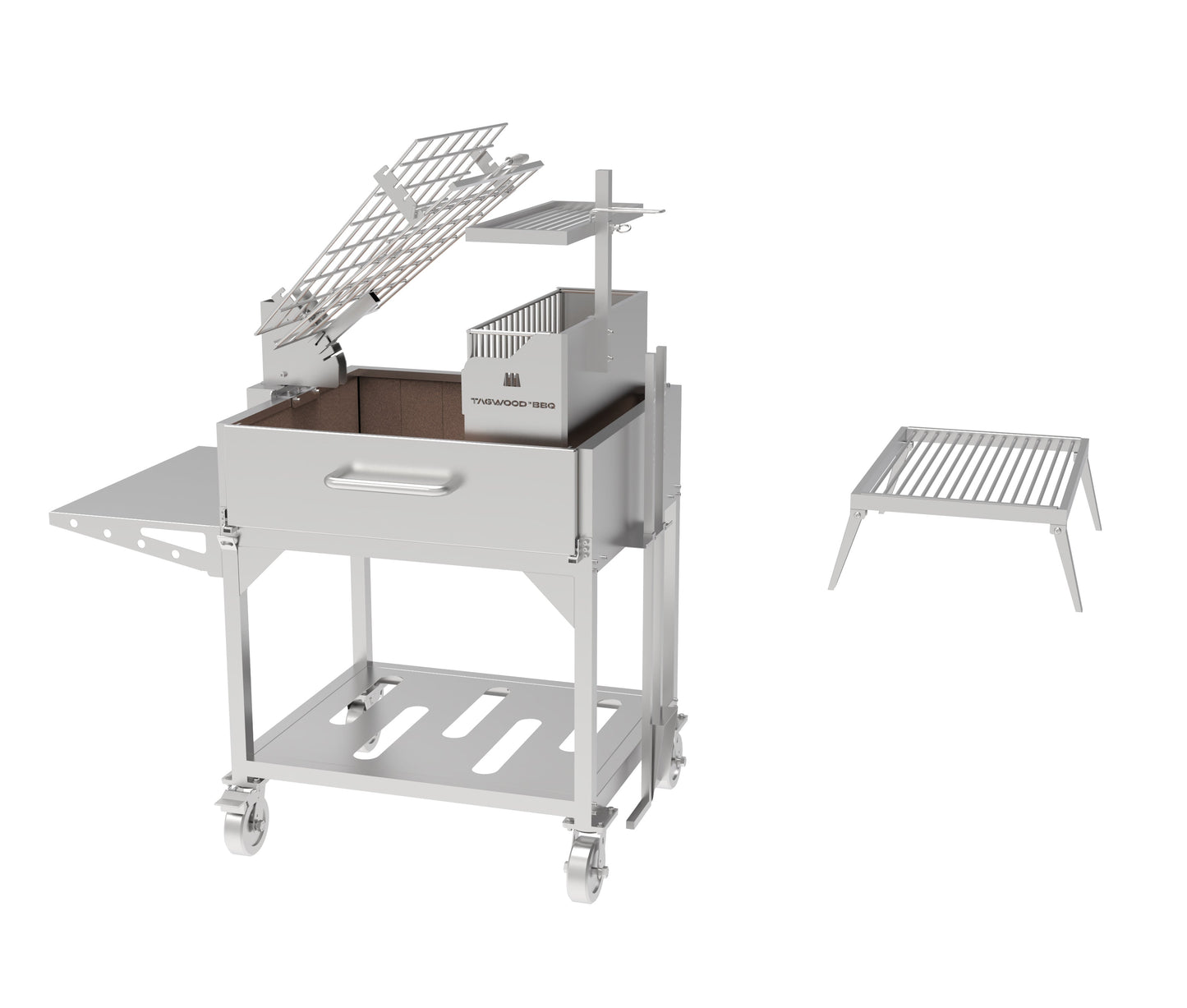 Tagwood BBQ Argentine Clamp Grill with firebox | BBQ33SS