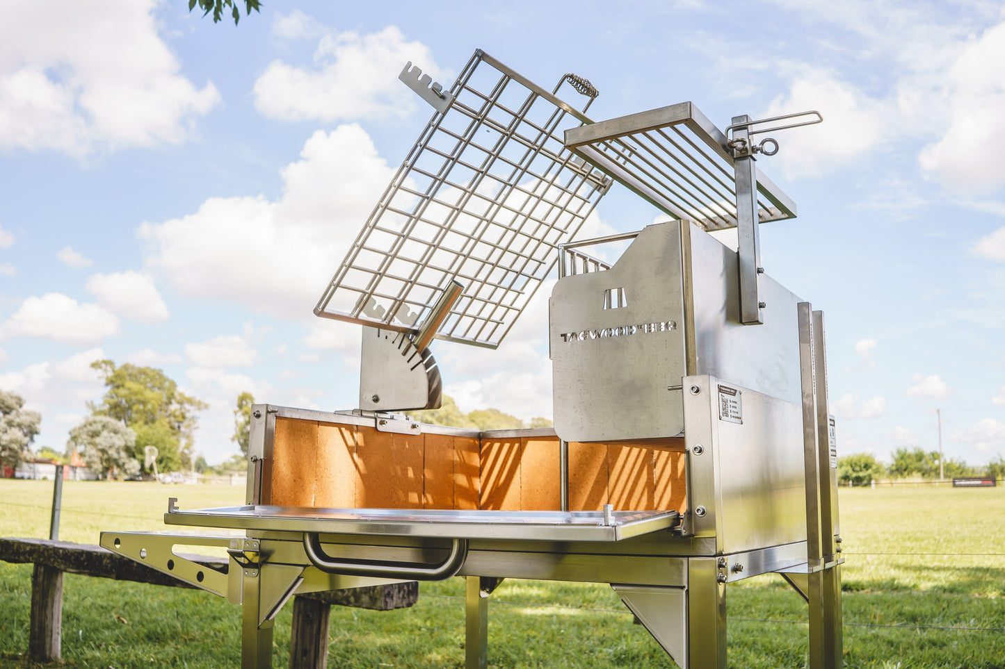Tagwood BBQ Argentine Clamp Grill with firebox | BBQ33SS