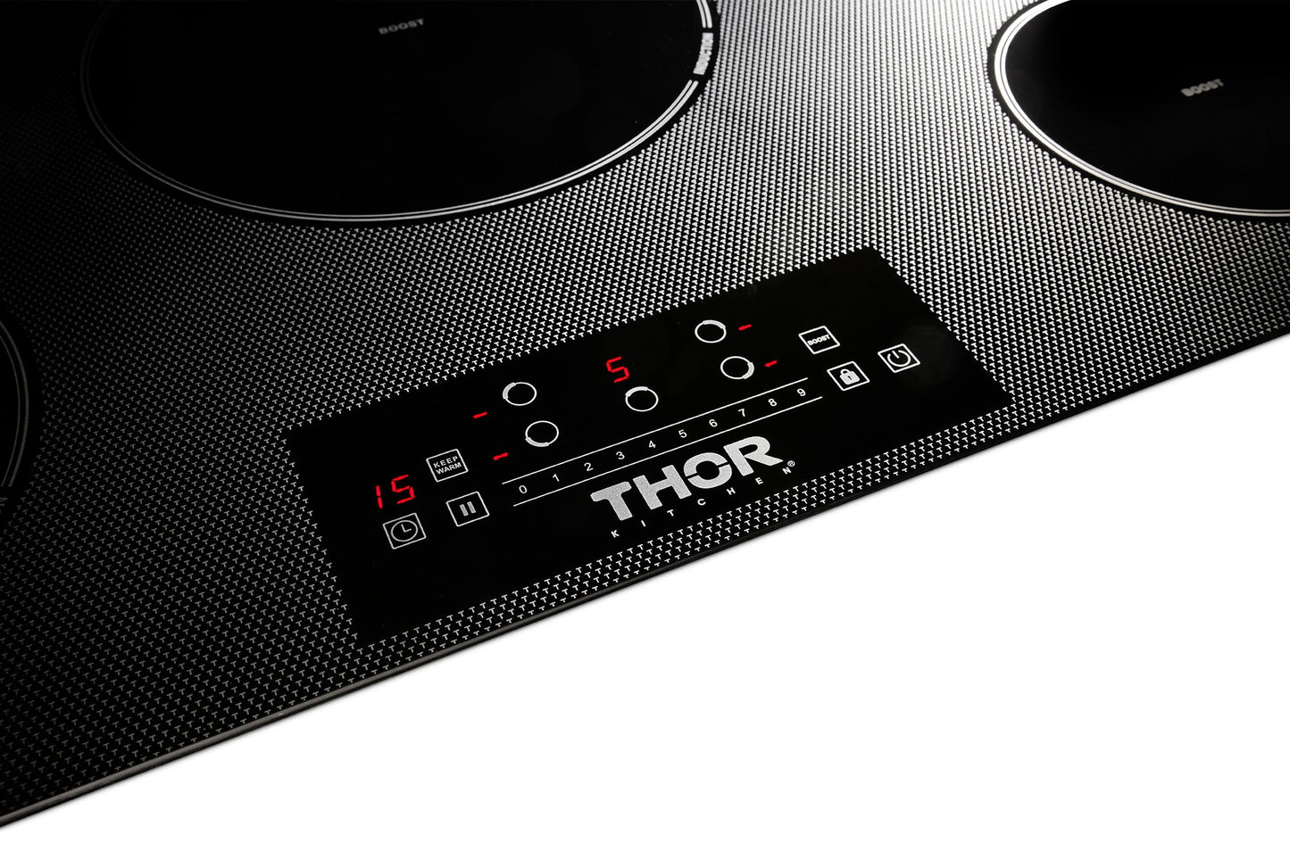THOR Kitchen Package - 36" Induction Cooktop, Range Hood, Refrigerator with Water and Ice Dispenser, Dishwasher, Wine Cooler, TIH36-HRH3607-TRF3601FD-HDW2401SS-TWC2402