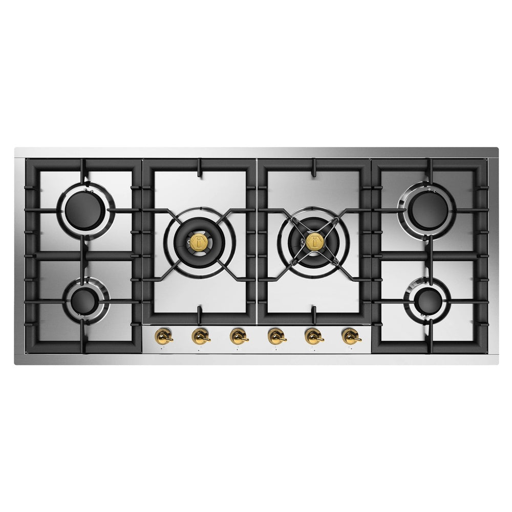 ILVE Nostalgie II 48" Stainless Steel Built-In Gas Cooktop with 6 Burners Natural Gas