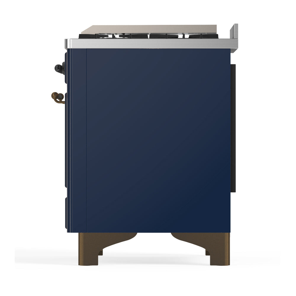 ILVE Majestic III 60" Midnight Blue Dual Fuel Range with 7 Burners, Griddle and French Top Triple Glass Door Liquid Propane