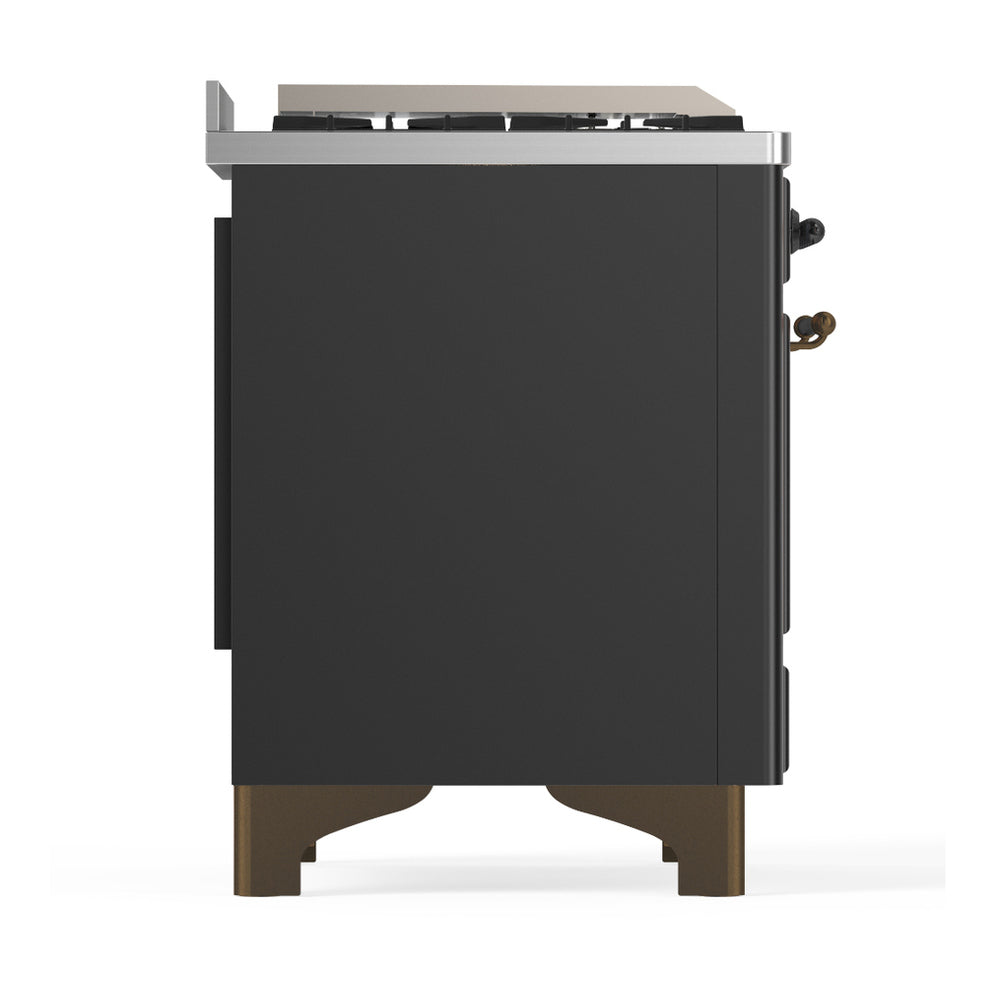 ILVE Majestic III 60" Graphite Matte Dual Fuel Range with 7 Burners, Griddle and French Top Triple Glass Door Natural Gas