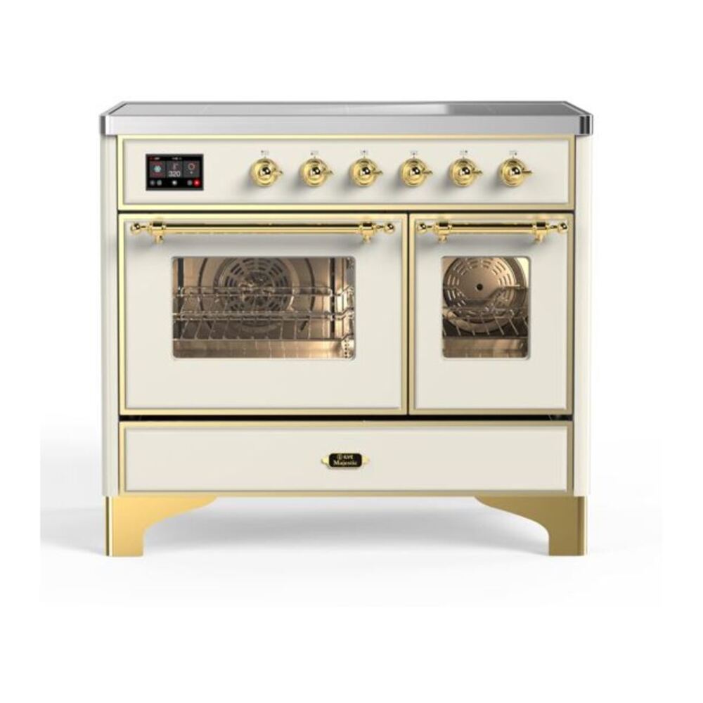 ILVE Majestic II 40" Antique White Induction Range with 6 Elements Triple Glass Door