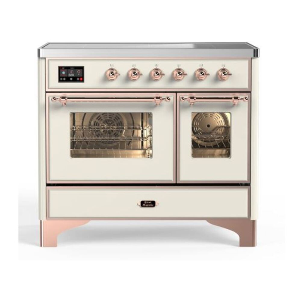 ILVE Majestic II 40" Antique White Induction Range with 6 Elements Triple Glass Door