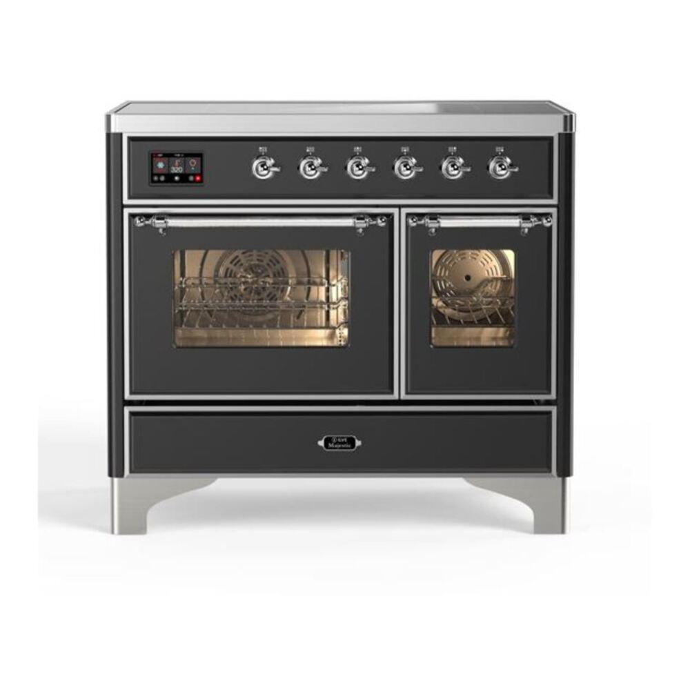 ILVE Majestic II 40" Graphite Matte Induction Range with 6 Elements Triple Glass Door