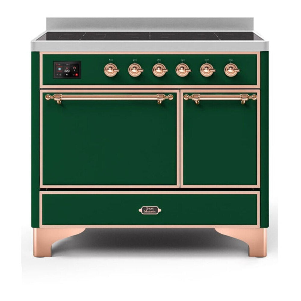 ILVE Majestic II 40" Emerald Green Induction Range with 6 Elements Solid Door