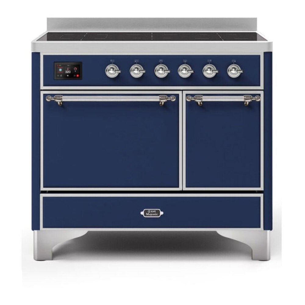ILVE Majestic II 40" Midnight Blue Induction Range with 6 Elements Solid Door
