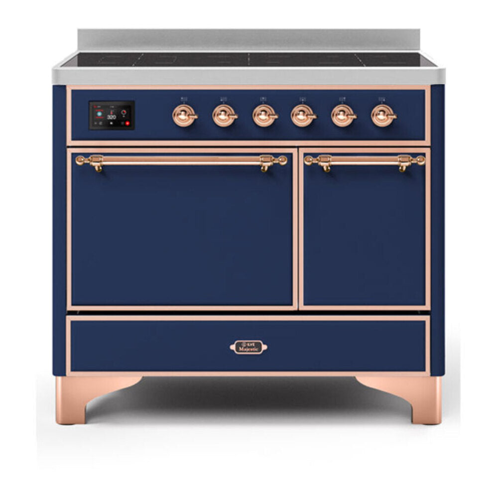 ILVE Majestic II 40" Midnight Blue Induction Range with 6 Elements Solid Door