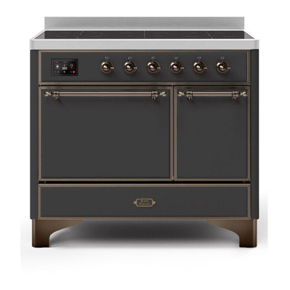 ILVE Majestic II 40" Graphite Matte Induction Range with 6 Elements Solid Door