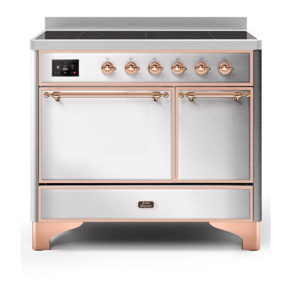 ILVE Majestic II 40" Stainless Steel Induction Range with 6 Elements Solid Door