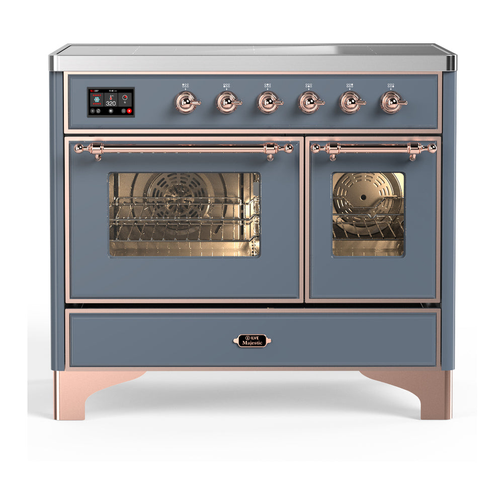 ILVE Majestic III 40" Blue Grey Induction Range with 6 Elements Triple Glass Door