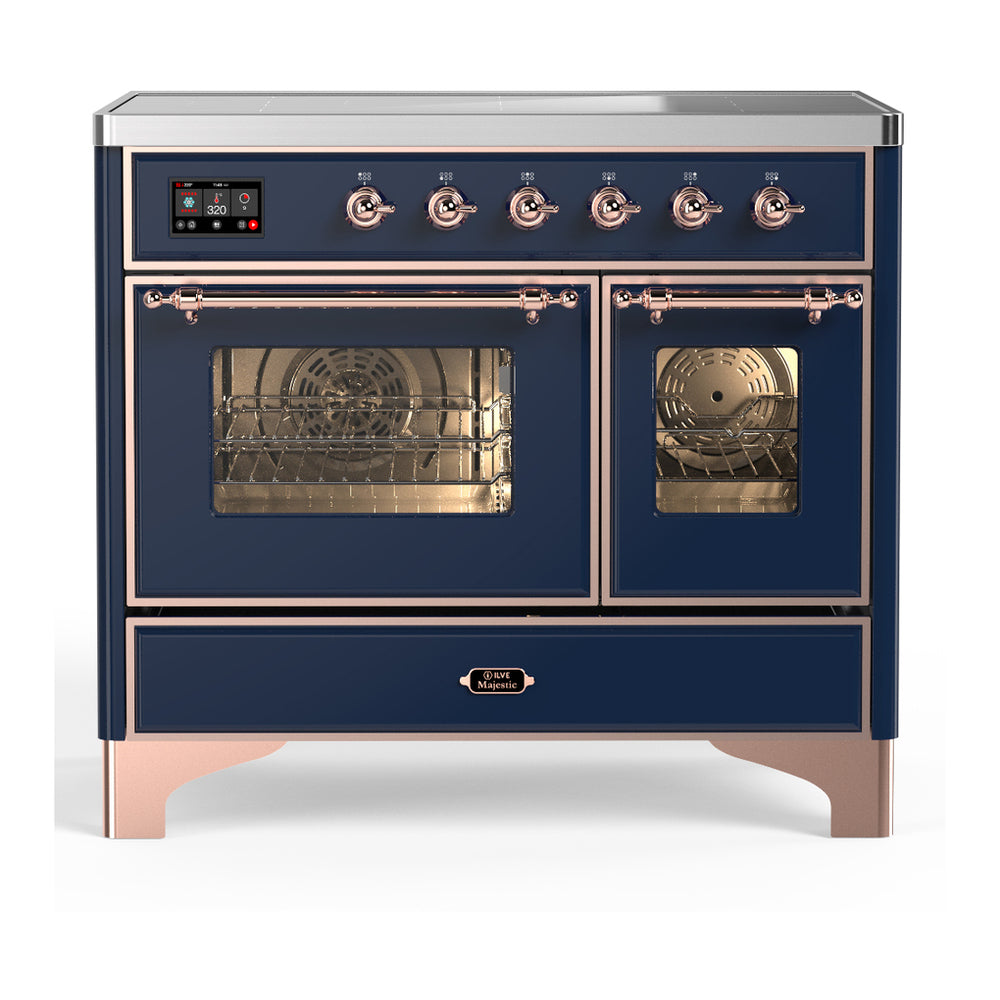 ILVE Majestic III 40" Midnight Blue Induction Range with 6 Elements Triple Glass Door