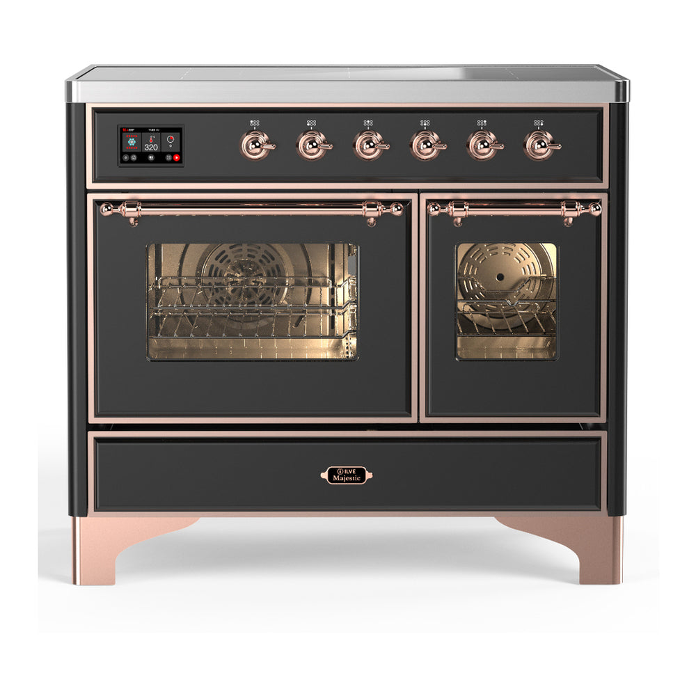 ILVE Majestic III 40" Graphite Matte Induction Range with 6 Elements Triple Glass Door