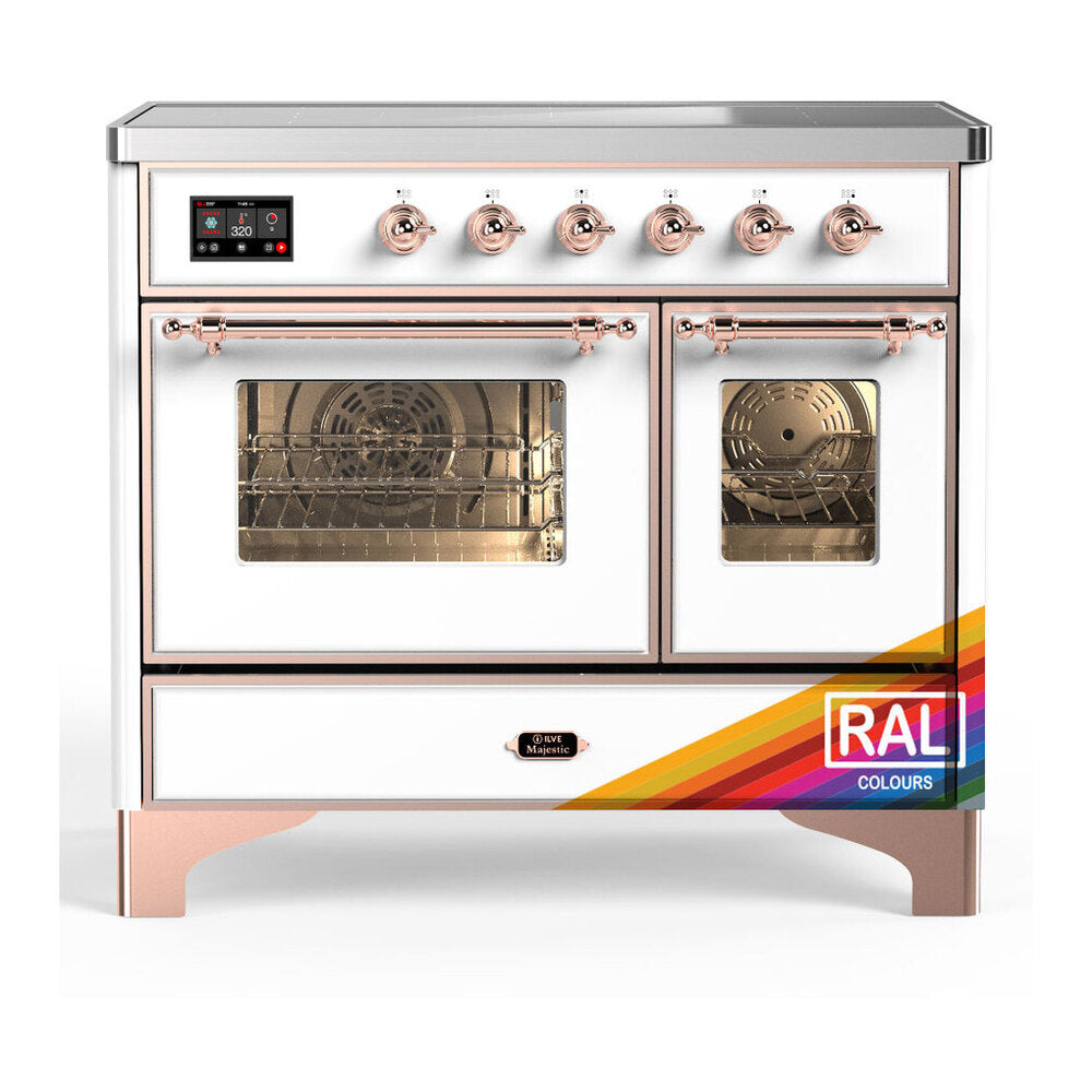 ILVE Majestic III 40" RAL Induction Range with 6 Elements Triple Glass Door