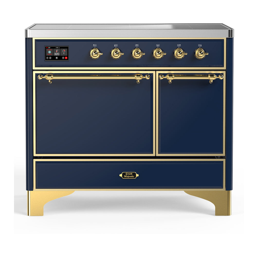 ILVE Majestic III 40" Midnight Blue Induction Range with 6 Elements Solid Door