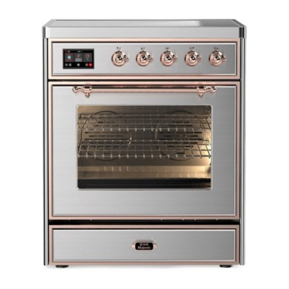 ILVE Majestic II 30" Stainless Steel Induction Range with 4 Elements Triple Glass Door