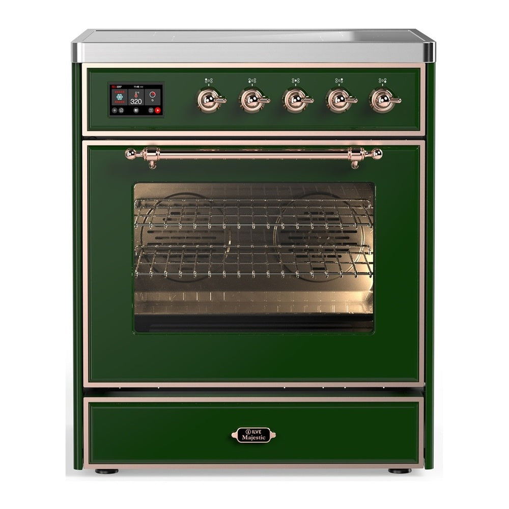 ILVE Majestic III 30" Emerald Green Induction Range with 4 Elements Triple Glass Door