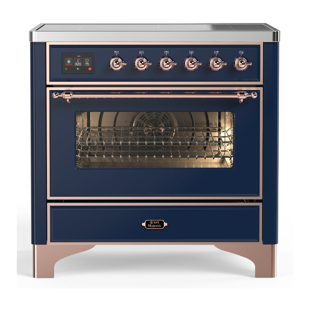 ILVE Majestic III 36" Midnight Blue Induction Range with 6 Elements Triple Glass Door